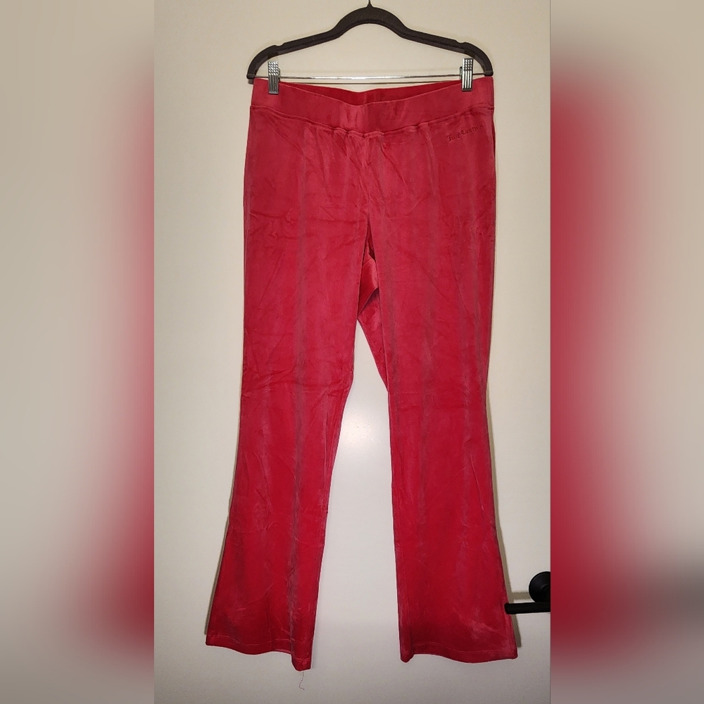 Juicy Couture Size L Large Hot Pink Velour Joggers Track Pants New Without Tags